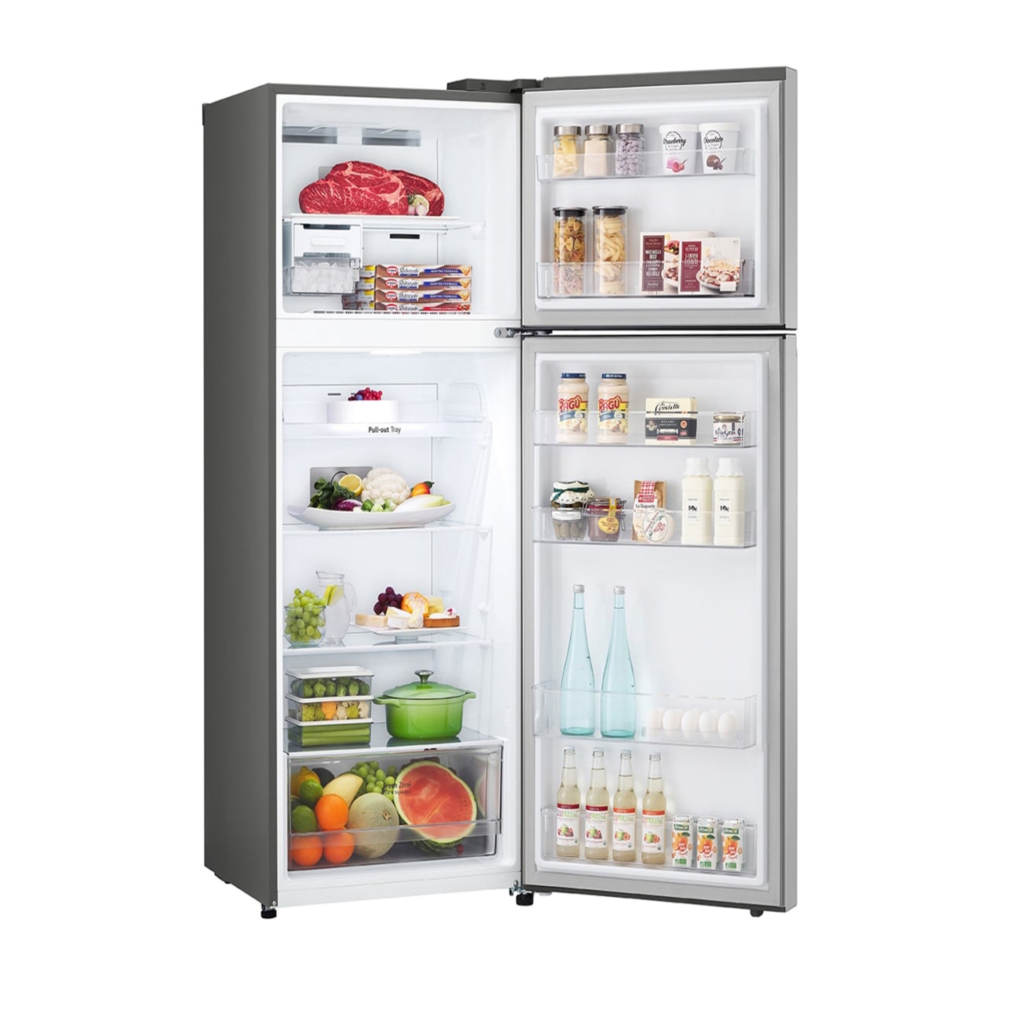 LG Top Mount Fridge, 395L, Platinum Silver GN-B522PLGB
