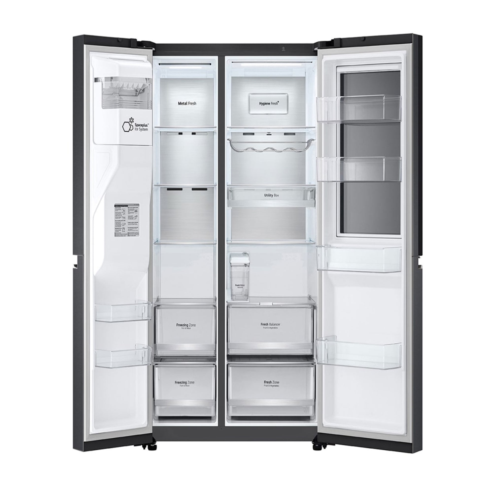 LG InstaView Double Door Fridge 617L, Black GR-X267CQES