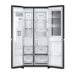 LG InstaView Double Door Fridge 617L, Black GR-X267CQES