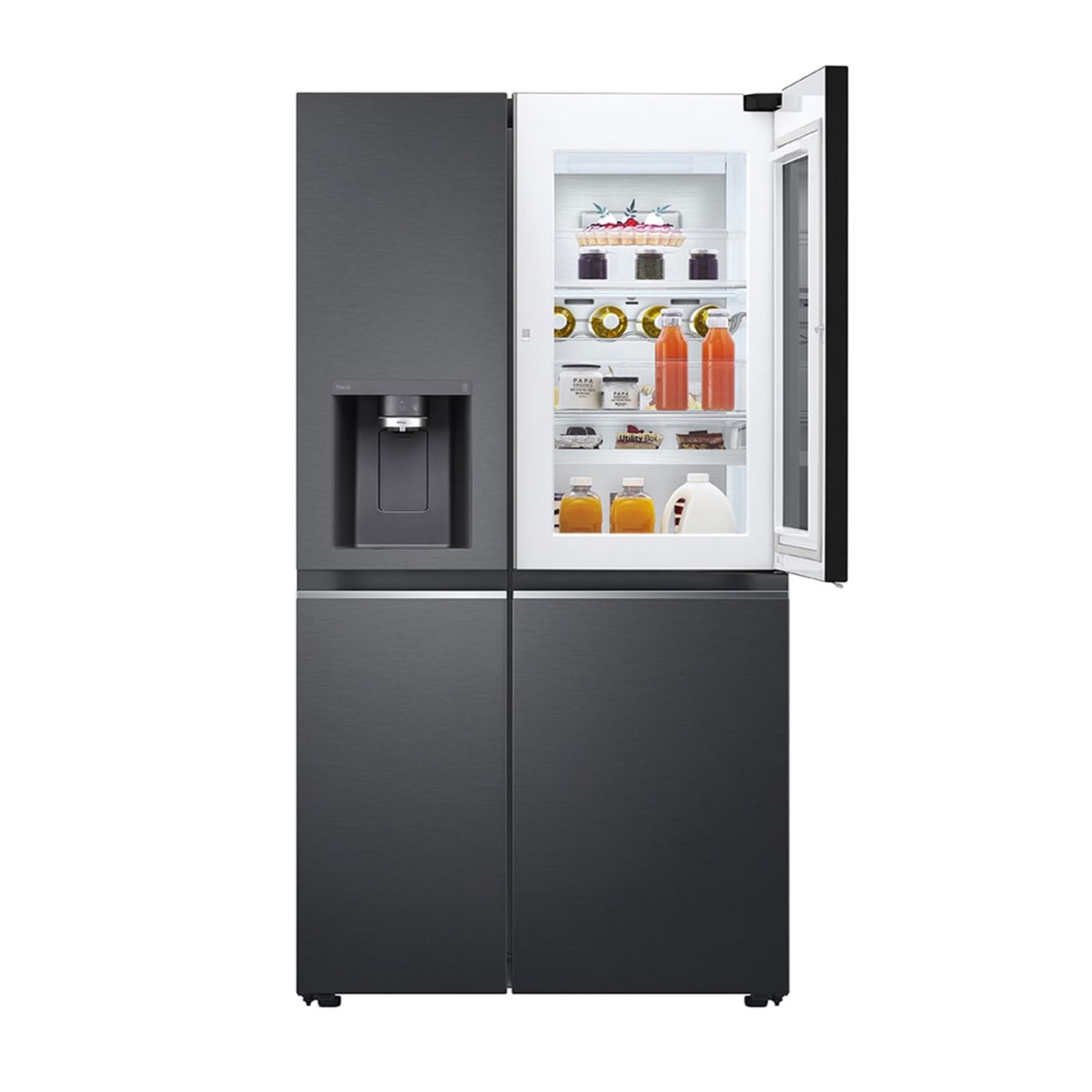 LG InstaView Double Door Fridge 617L, Black GR-X267CQES