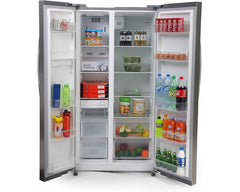 Midea HC-689WEN(SS) Refrigerator – doors open with food