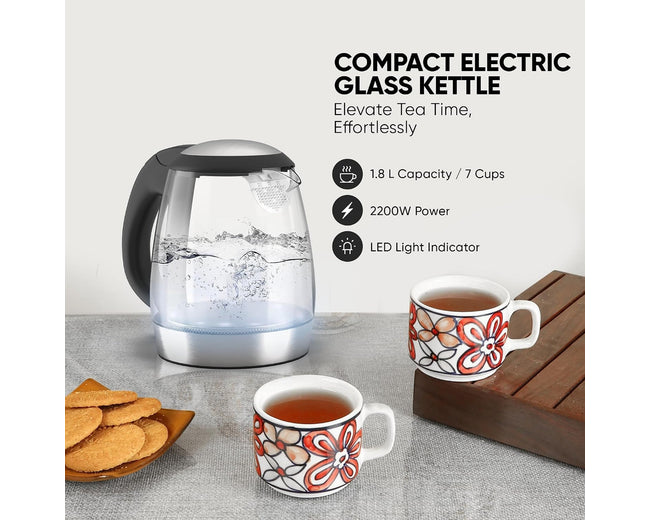 Nikai NK303G Cordless Glass Electric Kettle 1.2L