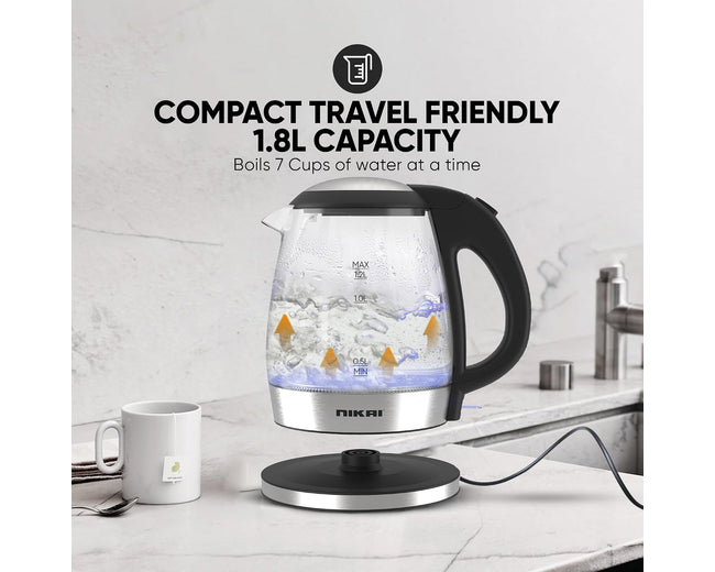 Nikai NK303G Cordless Glass Electric Kettle 1.2L