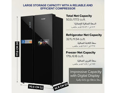 Nikai NRF800SBBG Refrigerator – capacity and dimensions