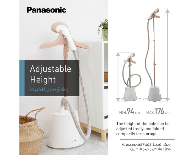 Panasonic NI-GSG060 vertical garment steamer - product in use