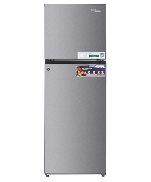 Super General SGR415IE 410L Double Door Refrigerator, No Frost, Inverter Compressor – Silver