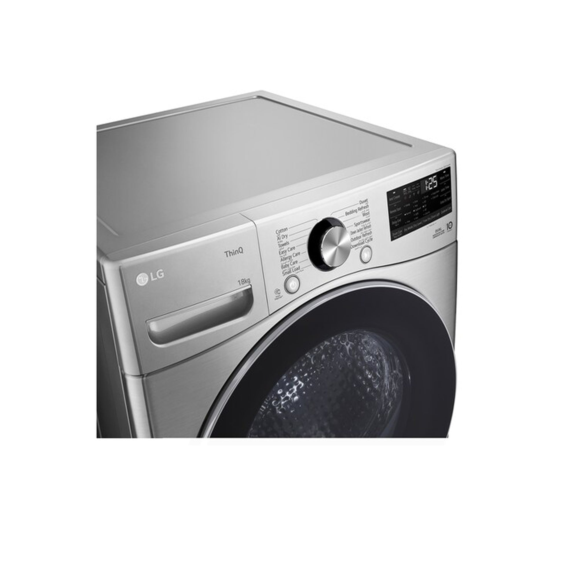 LG Front Load Dryer 18kg Dual Inverter Stainless Silver RH18U8EVCW