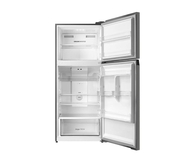 Toshiba Top Mount Refrigerator 411L Rikyu Grey GR-RT559WE-PME(49) – doors open