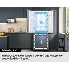 Samsung 495L French Door Refrigerator – Twin Cooling Plus SmartThings No Frost RF50C532EB1 (Black)