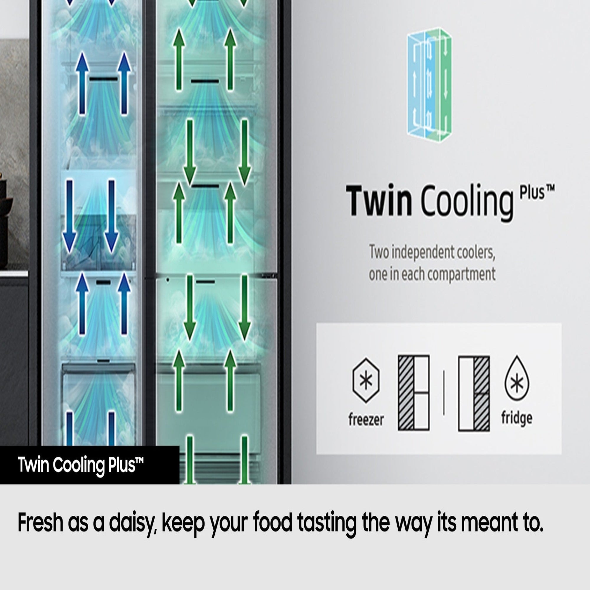 Samsung 635L Side-by-Side Refrigerator – SpaceMax Twin Cooling Plus Smart Conversion RS68A884CSL (silver)