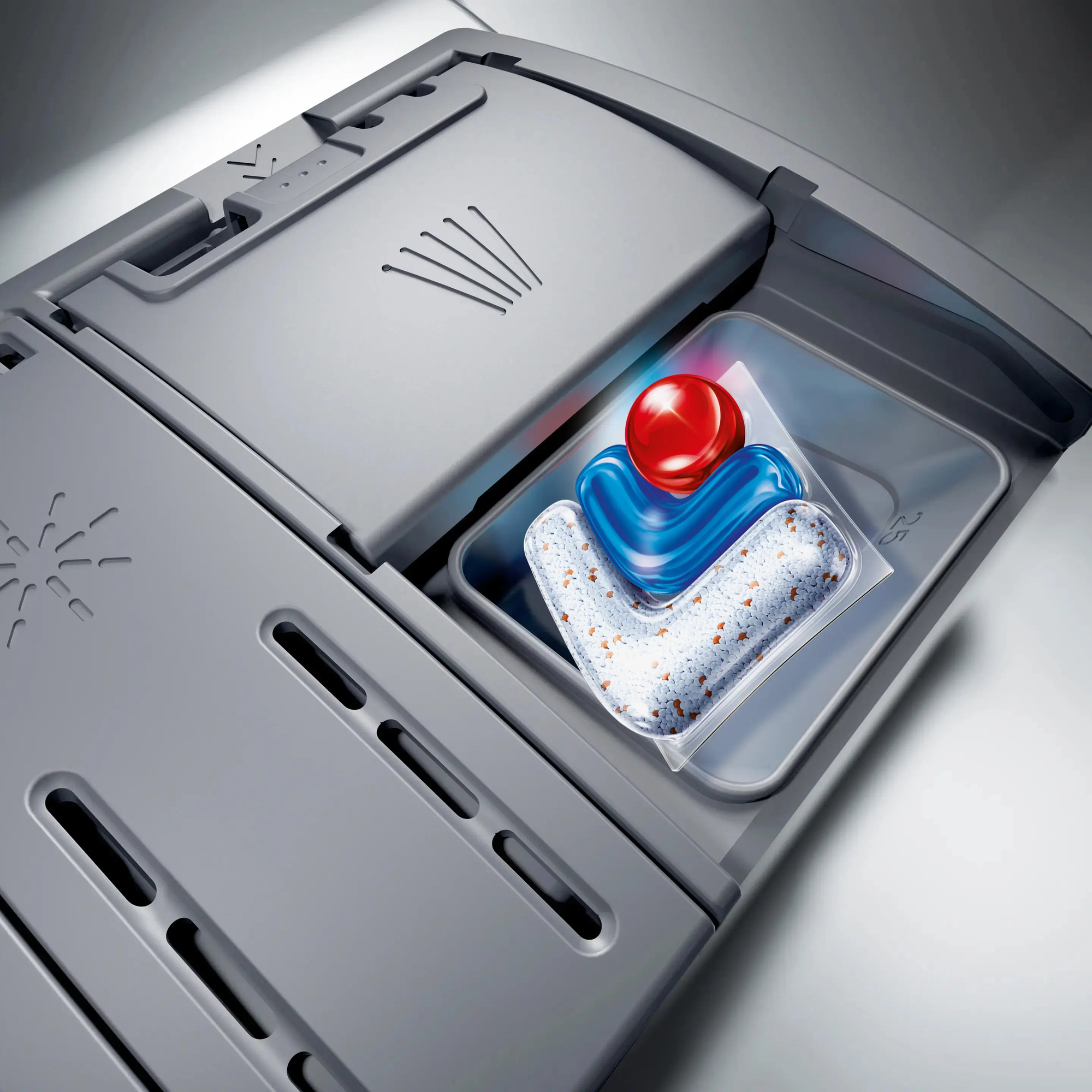 Siemens SN616X00AM detergent dispenser with dosageAssist for dissolving cleaning tablets