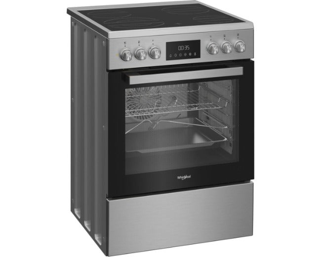 Whirlpool WR60 EV520207 XME 60cm Ceramic Cooker, 83L Multifunction Oven, Inox